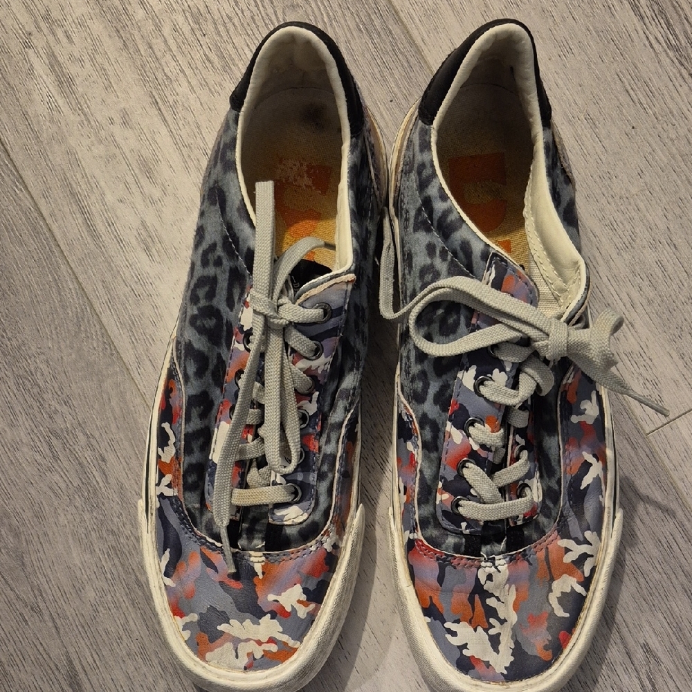 Leopard and Floral Patterned Sneakers